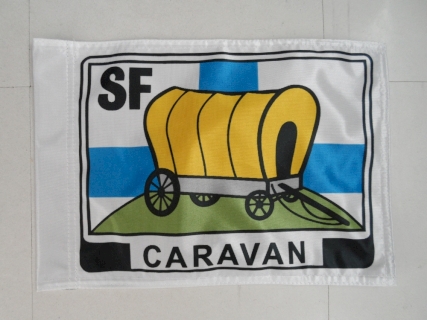 SF-Caravan lippu, kangaslippu 25x35 cm