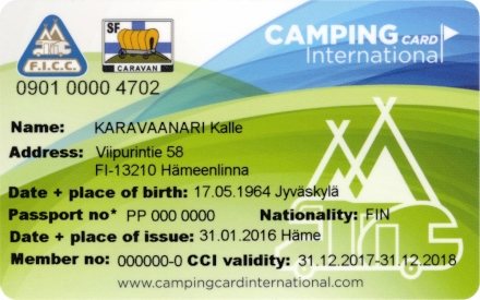 Kansainvälinen leirintäkortti, CCI-kortti